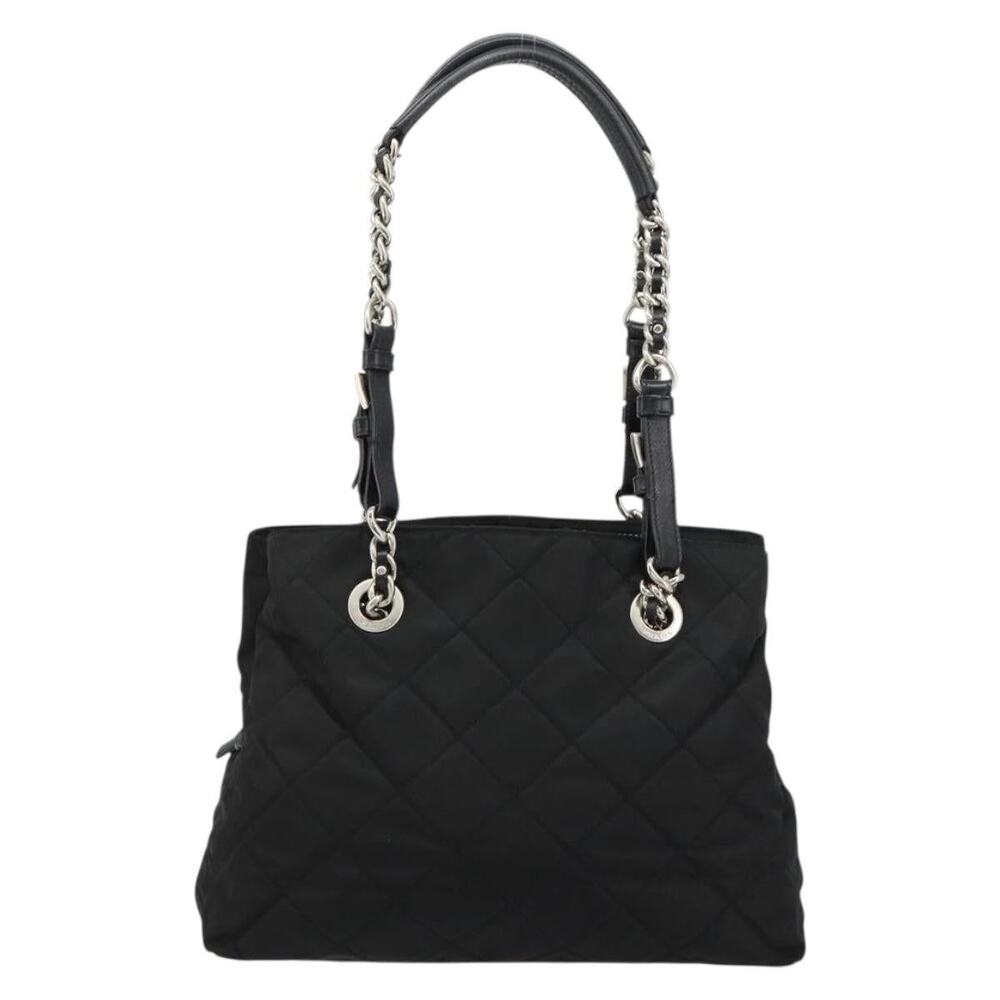 Prada Nylon Chain Shoulder Bag Black